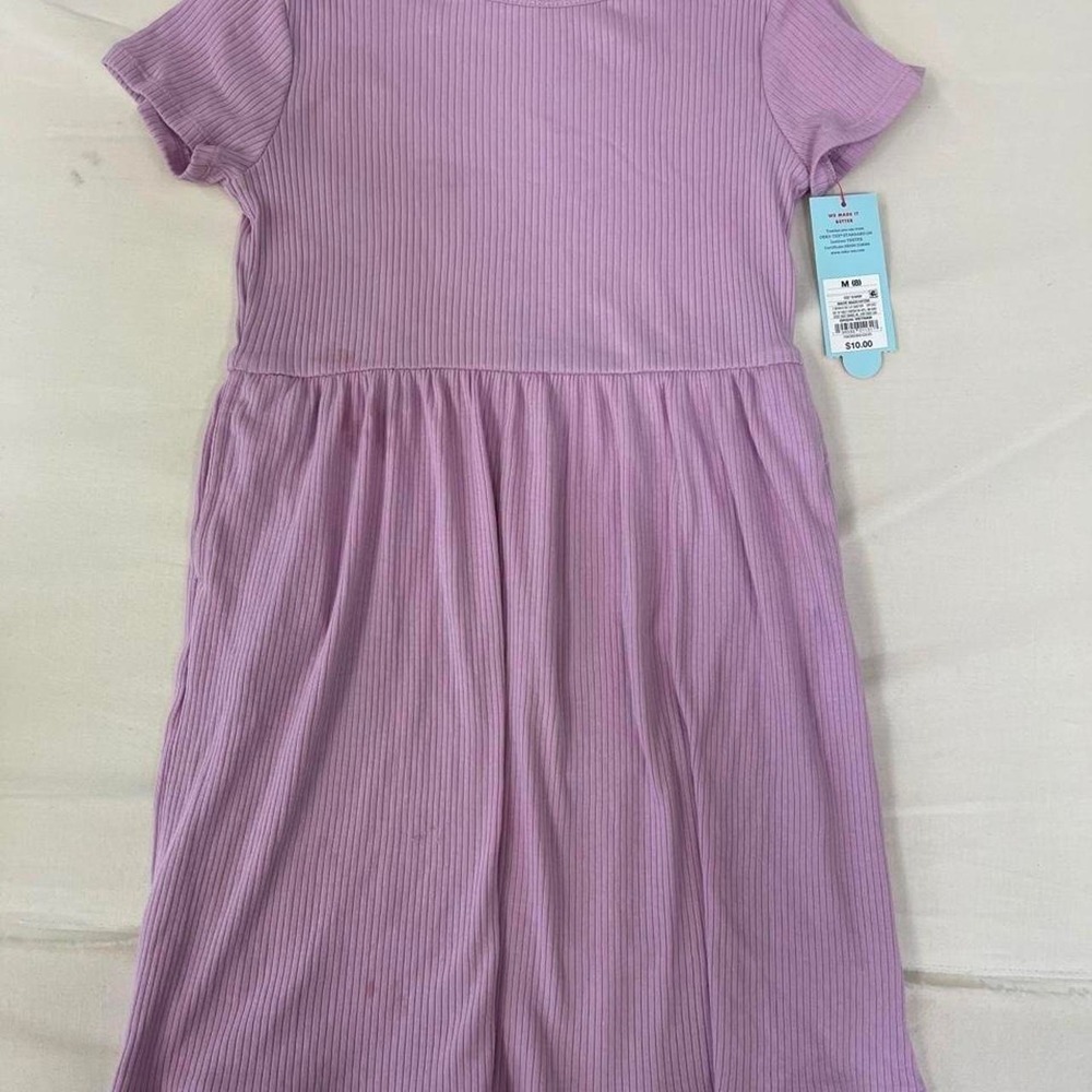 Purple‎ ribbed knit baby dress in size M (8)